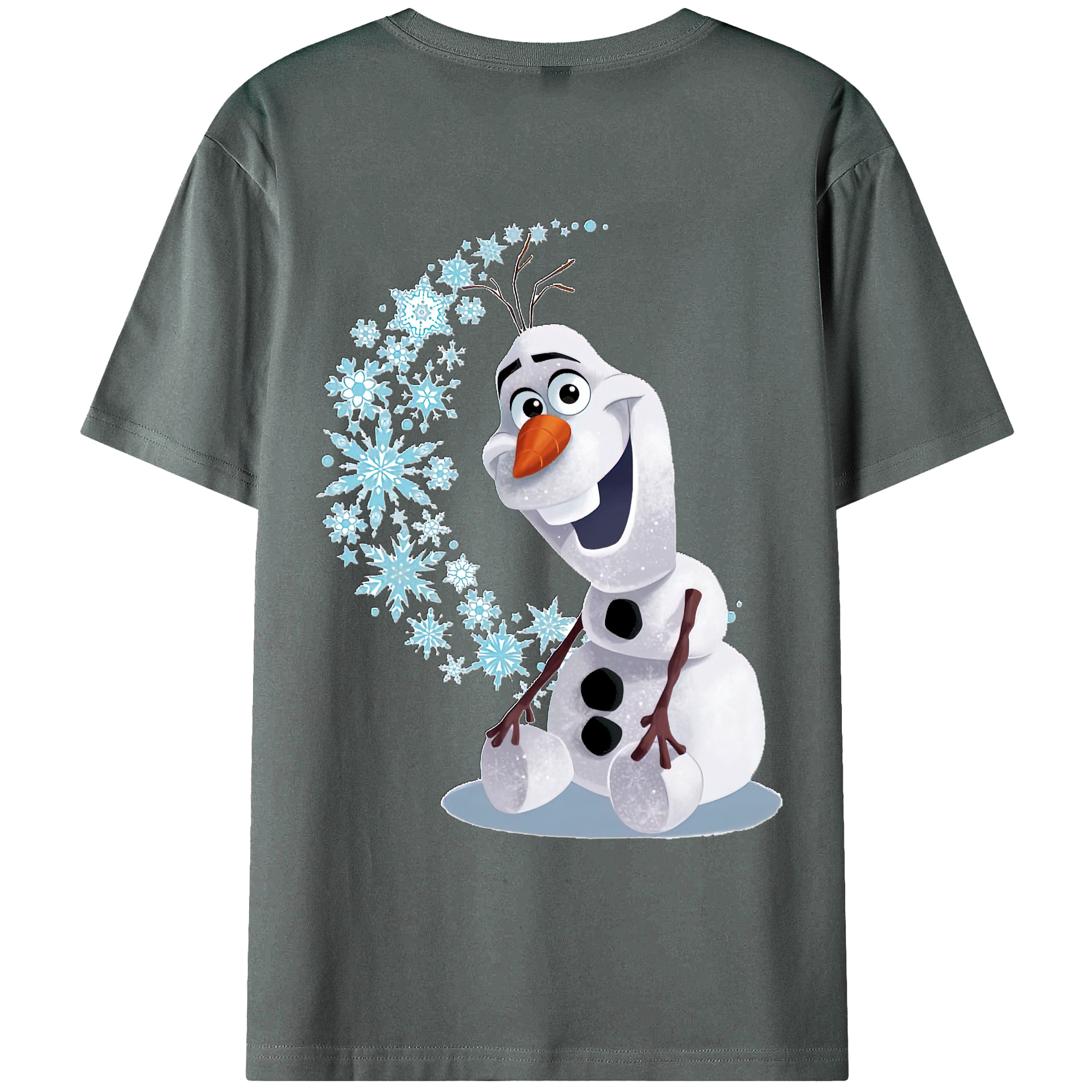 （画像用） アナと雪の女王 アンナ エルサ Frozen Anna Elsa 綿100％ メンズ半袖Tシャツ（バックプリント） 通気性